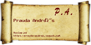 Prauda András névjegykártya