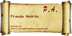 Prauda András névjegykártya